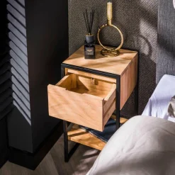 WoonStijl Nachtkastje XS straight wood met 1 lade