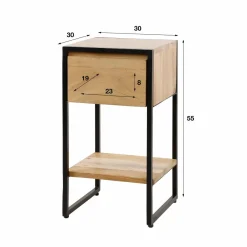 WoonStijl Nachtkastje XS straight wood met 1 lade