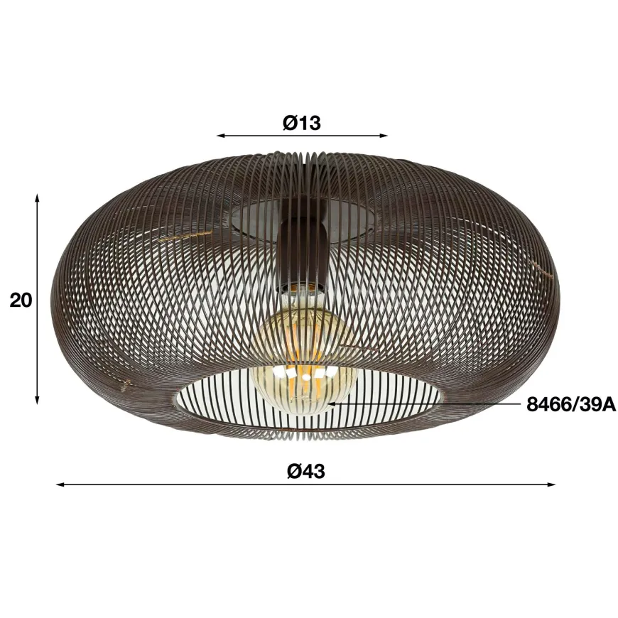 WoonStijl Plafondlamp Ø43 copper twist