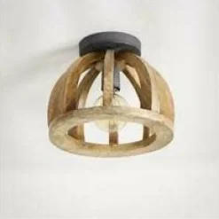 WoonStijl Plafondlamp gebogen houten spijl