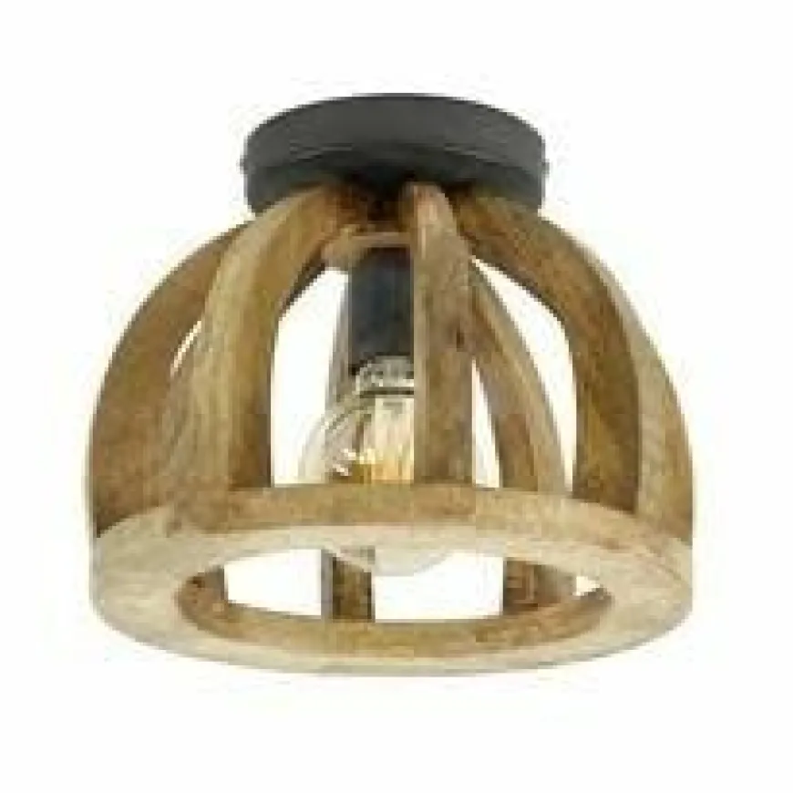 WoonStijl Plafondlamp gebogen houten spijl