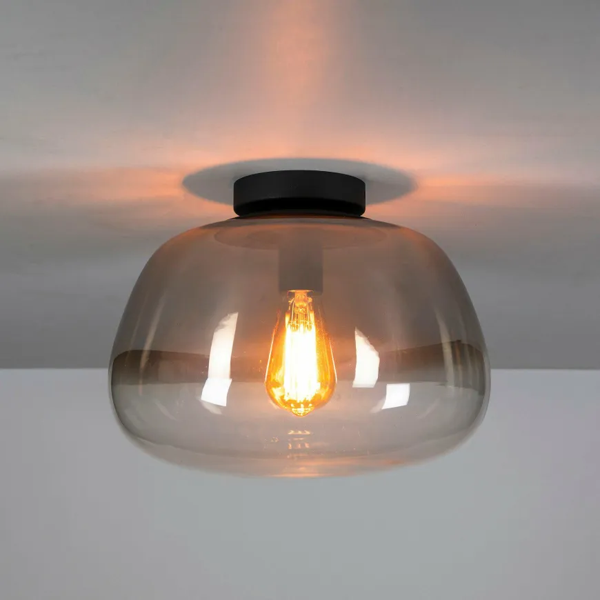WoonStijl Plafondlamp Pulse Shaded Smoke grey glas