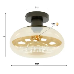 WoonStijl Plafondlamp Soll Amber glas