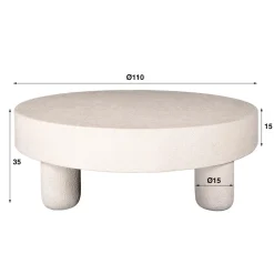WoonStijl Salontafel Ø110 bulky stone