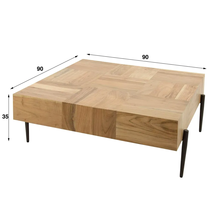 WoonStijl Salontafel Blocks acacia 90x90cm