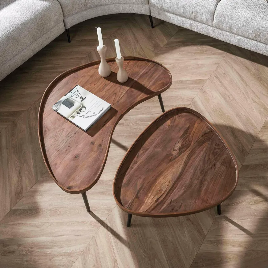 WoonStijl Salontafel Carve organisch set van 2
