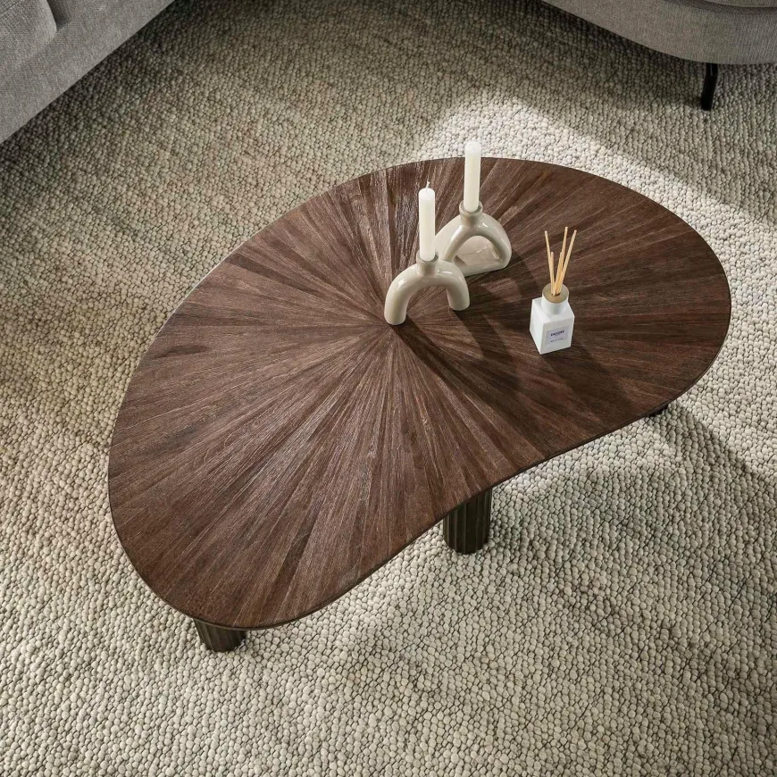 WoonStijl Salontafel 110cm niervormig Maya teak