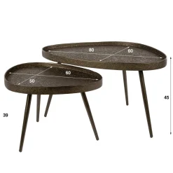 WoonStijl Salontafel Contour driehoekig set van 2