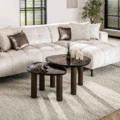WoonStijl Salontafel L Eclipse koper antiek finish