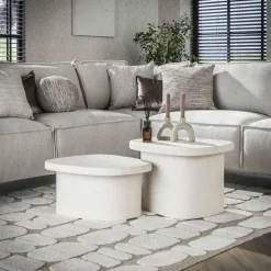 WoonStijl Salontafel L stone organisch set van 2