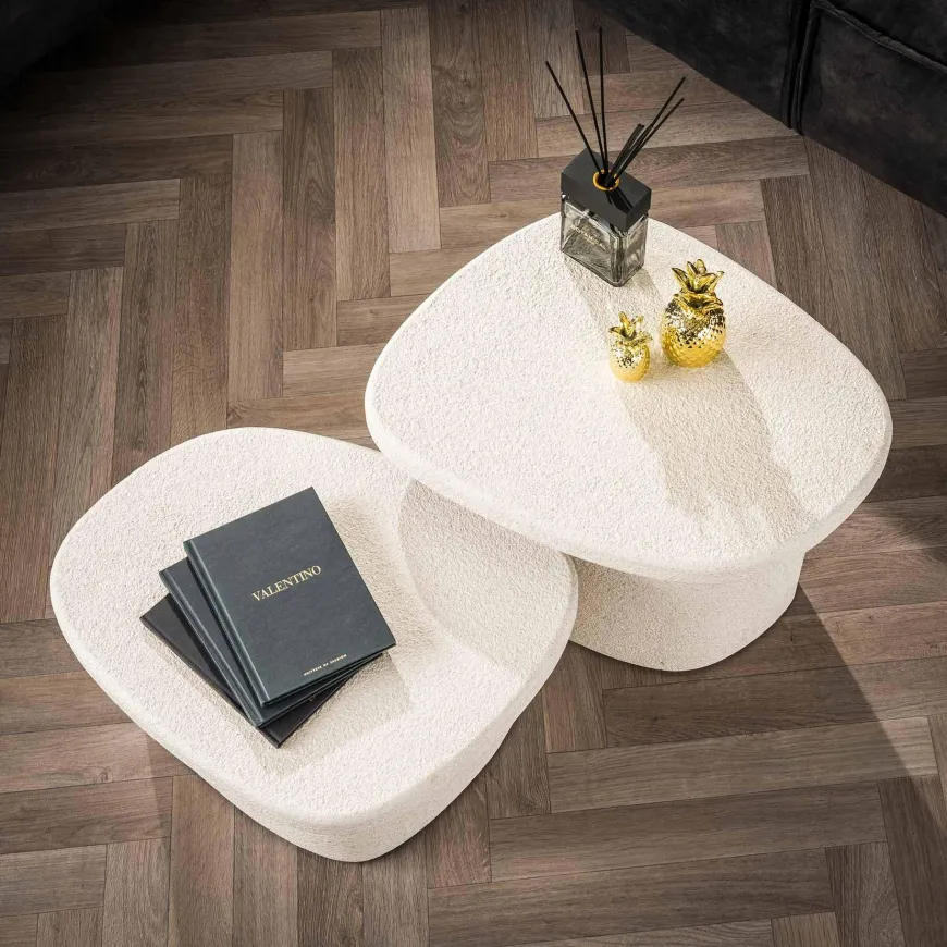 WoonStijl Salontafel L stone organisch set van 2