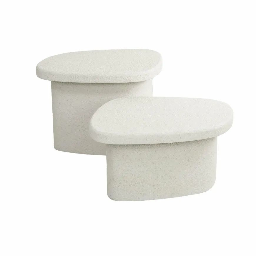 WoonStijl Salontafel L stone organisch set van 2