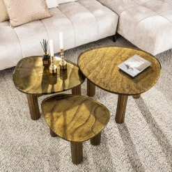 WoonStijl Salontafel M Eclipse goud antiek finish