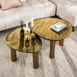 WoonStijl Salontafel M Eclipse goud antiek finish