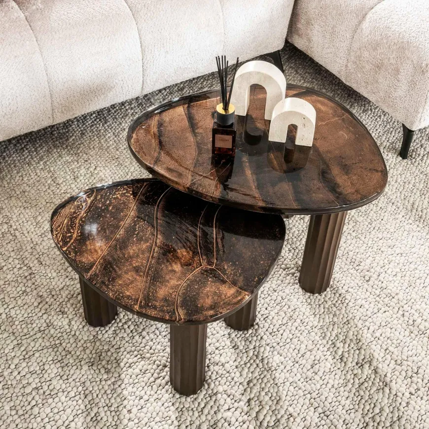 WoonStijl Salontafel S Eclipse koper antiek finish