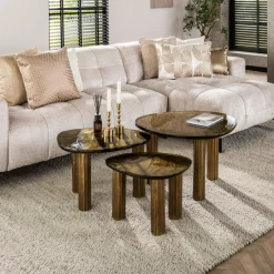 WoonStijl Salontafel S Eclipse goud antiek finish