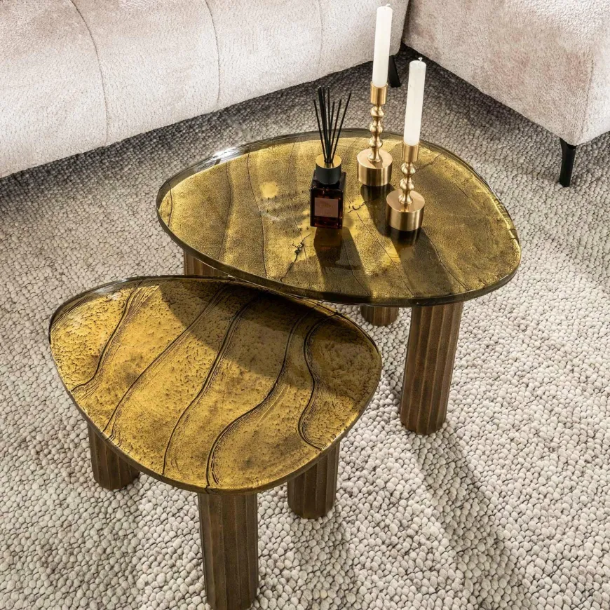WoonStijl Salontafel S Eclipse goud antiek finish
