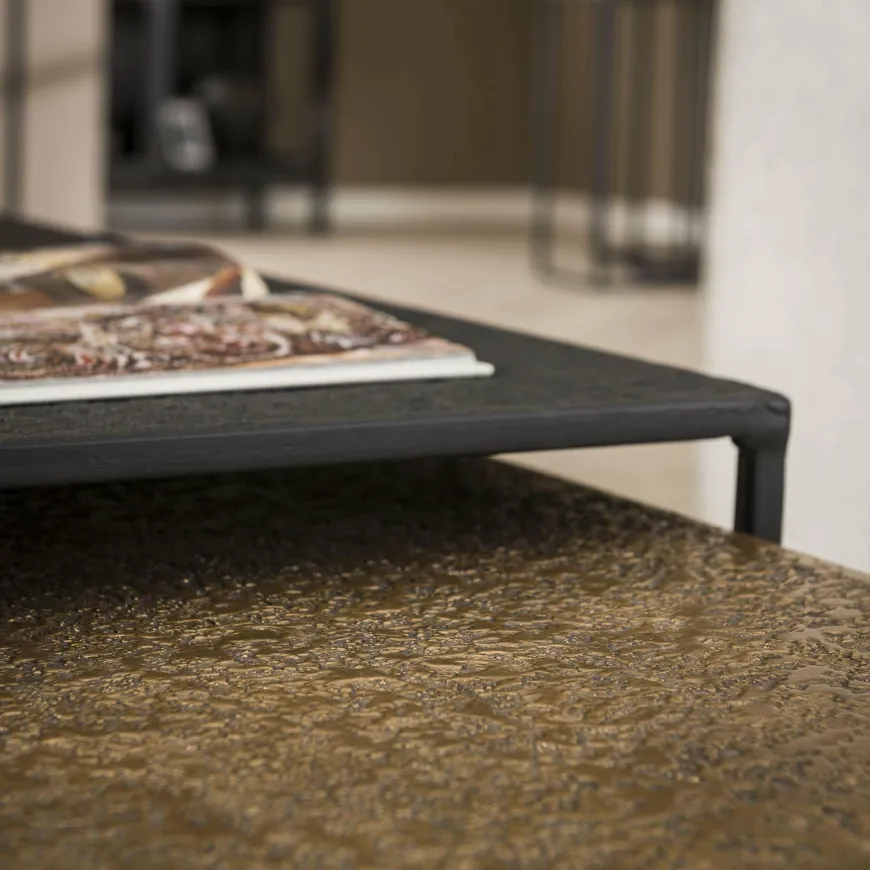 WoonStijl Salontafel set van 2 rechthoek iron metallic