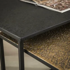 WoonStijl Salontafel set van 2 rechthoek iron metallic