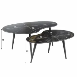 WoonStijl Salontafel set van 2 niervormig fossil