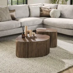 WoonStijl Salontafel set van 2 XL vierhoekig Maya teak