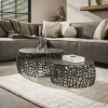 WoonStijl Salontafel set/2 maze zandgegoten / Zwart nikkel