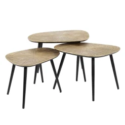 WoonStijl Salontafel set van 3 vierhoekig ray metal