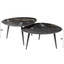 WoonStijl Salontafel set van 2 organisch fossil
