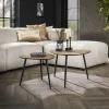 WoonStijl Salontafel set van 2 driehoekig metallic brons antiek