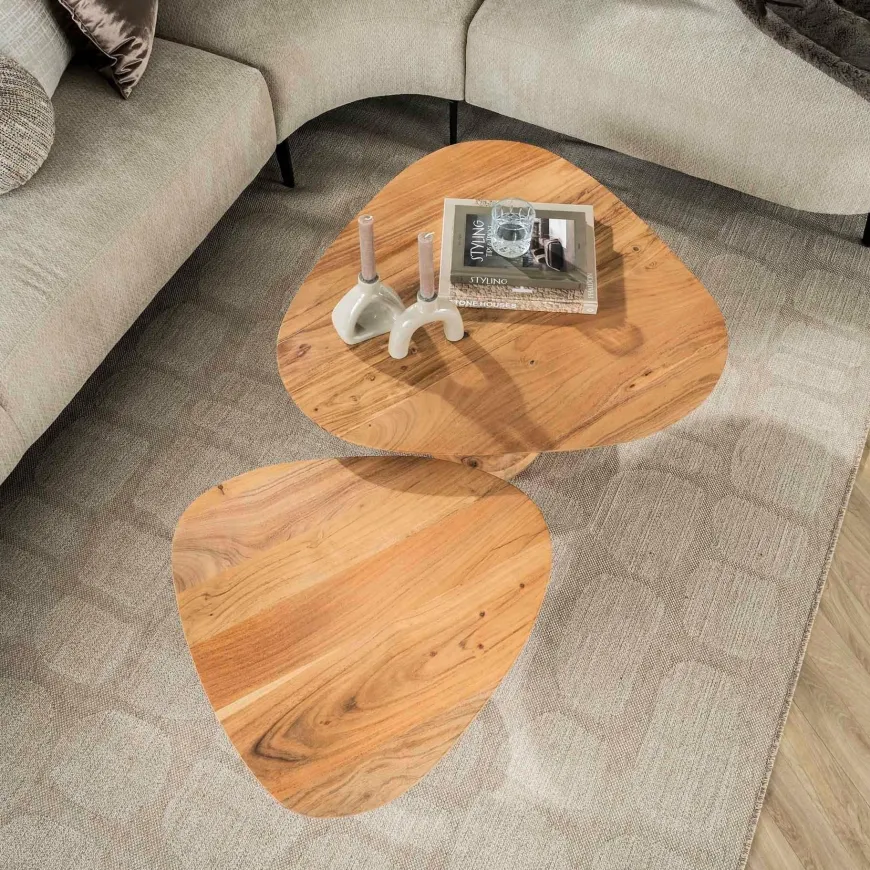 WoonStijl Salontafel set van 2 driehoekig blad