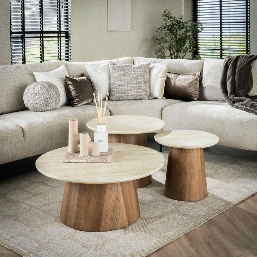 WoonStijl Salontafel set van 3 Romano tapse poot