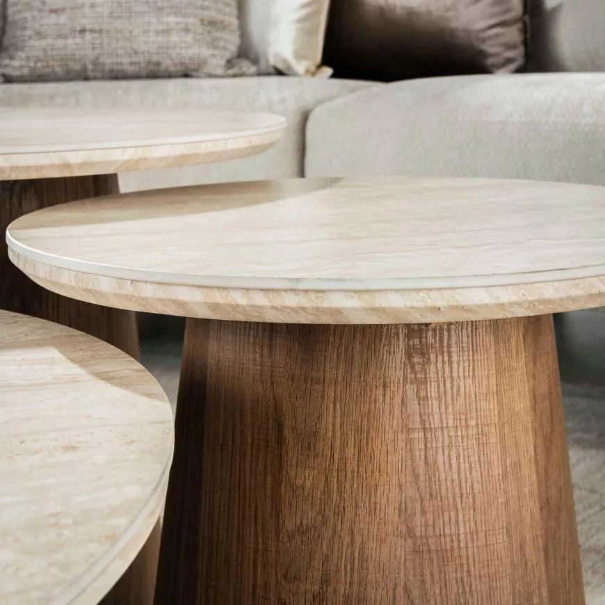 WoonStijl Salontafel set van 3 Romano tapse poot
