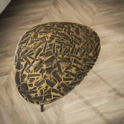 WoonStijl Salontafel set van 2 driehoekig patina metal