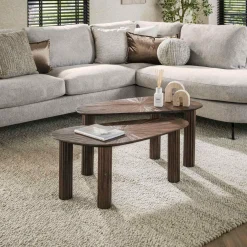 WoonStijl Salontafel set van 3 driehoekig Maya teak