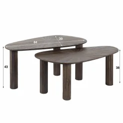 WoonStijl Salontafel set van 3 driehoekig Maya teak