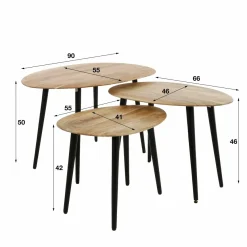 WoonStijl Salontafel set van 3 Acacia organisch