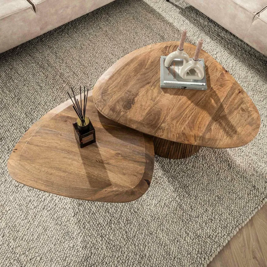 WoonStijl Salontafel set van 2 wave driehoekig blad