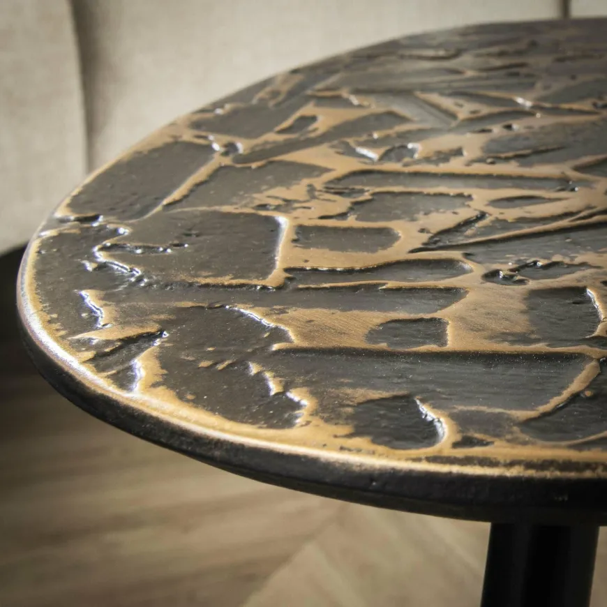 WoonStijl Salontafel set van 3 vierhoekig patina metal