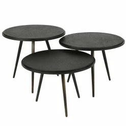 WoonStijl Salontafel set van 3 rond metallic