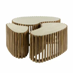 WoonStijl Salontafel set van 3 niervorm Nuovo travertin
