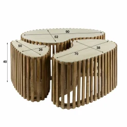 WoonStijl Salontafel set van 3 niervorm Nuovo travertin