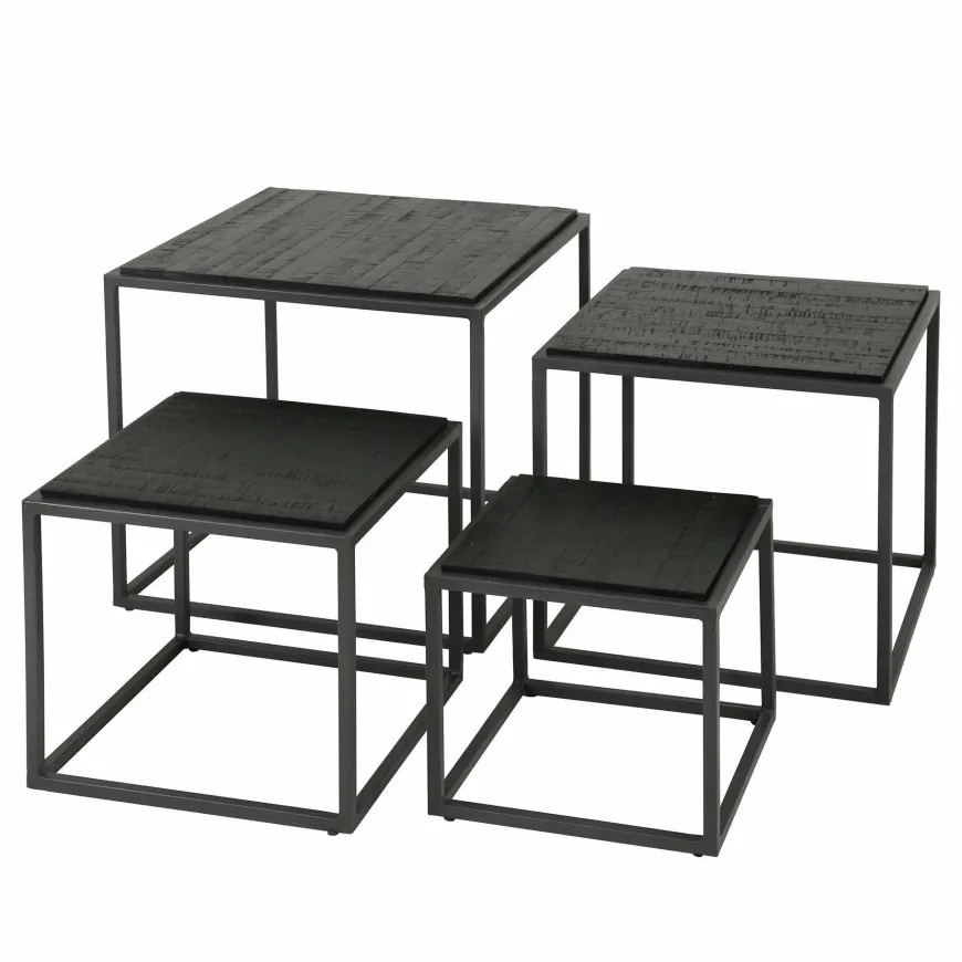 WoonStijl Salontafel set van 4 Teca black