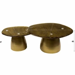 WoonStijl Salontafel set van 2 Eclipse brons antiek finish
