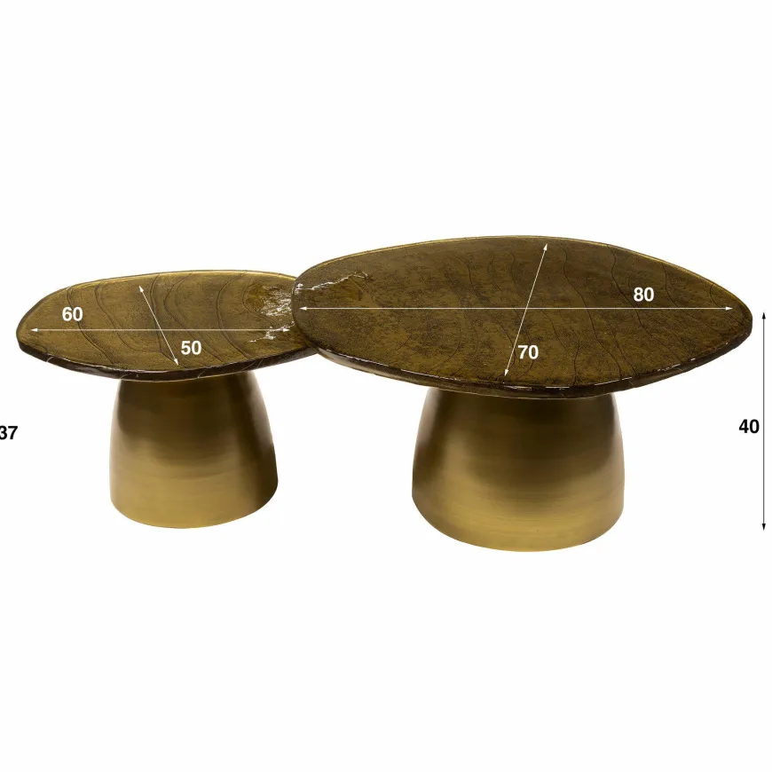 WoonStijl Salontafel set van 2 Eclipse brons antiek finish