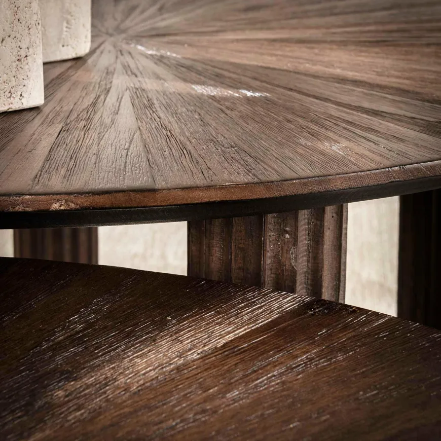 WoonStijl Salontafel set van 2 driehoekig Maya teak