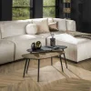 WoonStijl Salontafel set van 2 niervormig metallic zwart en antiek brass