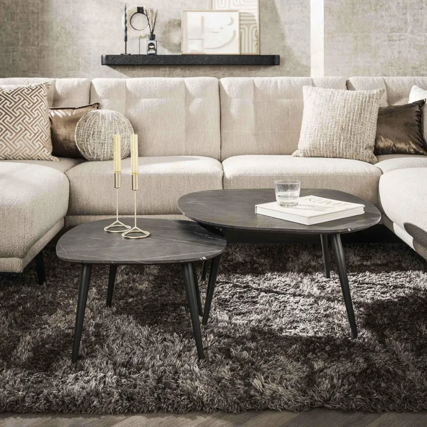 WoonStijl Salontafel set van 2 Rock shaped organisch