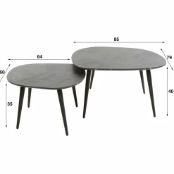 WoonStijl Salontafel set van 2 Rock shaped organisch