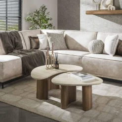 WoonStijl Salontafel set van 2 organic ceramic