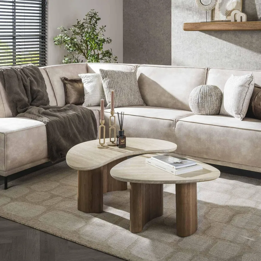 WoonStijl Salontafel set van 2 organic ceramic